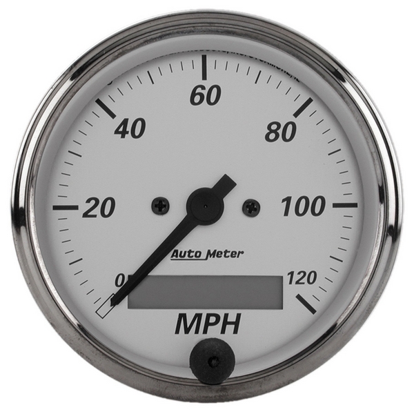 3-1/8" SPEEDOMETER, 0-120 MPH, AMERICAN PLATINUM